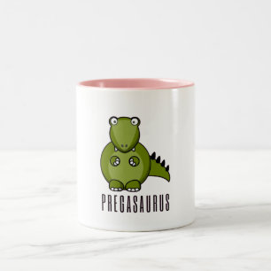 Taza Bicolor Pregasauro  Gracioso regalo para el embarazo