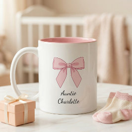 Taza Bicolor Pregnancy Announcement Gift For Aunt Bow