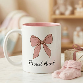 Taza Bicolor Pregnancy Announcement Gift For Aunt Proud Bow