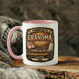 Taza Bicolor Pregnancy Announcement Gift for Grandma