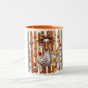 Taza Bicolor Preppy Otoño Silly Goose Coquette Otoño Pumpkin Sp