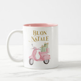 Taza Bicolor Preppy Pink Christmas Moped Buon Natale Mug