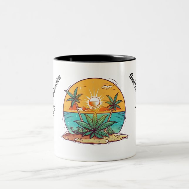 Taza Bicolor Presentamos Island Dreams - Los amigos del Caribe (Centro)