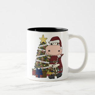 Taza Bicolor Presentes debajo del árbol de navidad - vaca