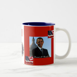 Taza Bicolor Presidente Obama: Celebración patriótica