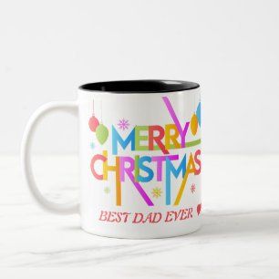 Taza Bicolor Presupuesto moderno Feliz Navidad navideña 2 Foto