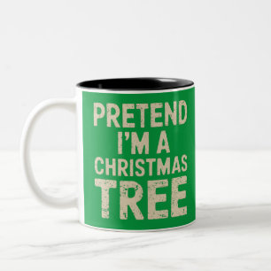 Taza Bicolor Pretende que soy un disfraz de Navidades de árbol