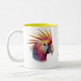 Taza Bicolor Pretty in Pink Parrot – Whimsical Bird