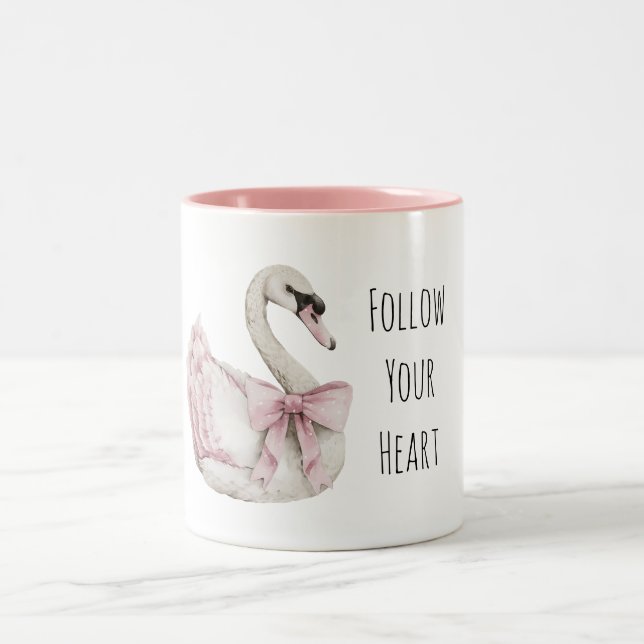 Taza Bicolor Pretty Swan Pink Bow (Centro)