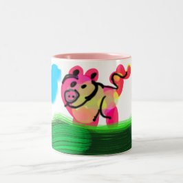 Taza Bicolor Primavera de cerdo