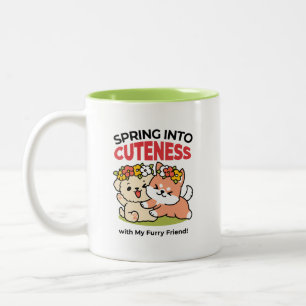 Taza Bicolor Primavera en la atención - Adorable Ilustracion de