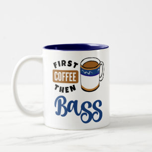 Taza Bicolor Primer café y después amante de la música bass