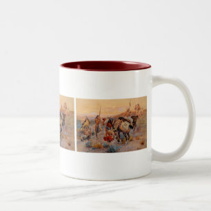 Taza Bicolor Primer carro Tracks (1908) de Charles M. Russell