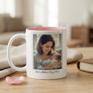 Taza Bicolor Primer Día de la Madre Después de la Adopción Pers