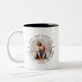 Taza Bicolor Primer Día del Padre Papá Hija Hijo Foto Personali