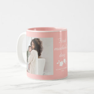 Taza Bicolor Primer diseño floral del Día de la Madre para mamá