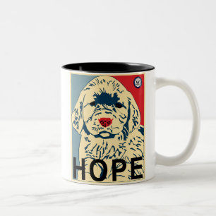 Taza Bicolor primer perrito de obama - esperanza