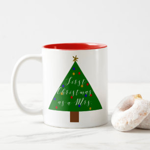 Taza Bicolor Primera Navidad como señora.