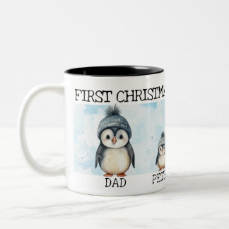 Taza Bicolor Primera Navidad personalizada como familia de 4
