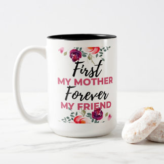 Taza Bicolor Primero mi madre por siempre mi amiga negra