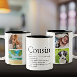 Taza Bicolor Primo 4 Fotografía Moderna Fun Guay Definición<br><div class="desc">Personaliza para tu primo especial para crear un regalo único. Una manera perfecta de mostrarles lo asombrosos que son todos los días. Diseñado por Thisisnotme©</div>