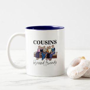Taza Bicolor Primos Benditos Amigos Reunión Familiar