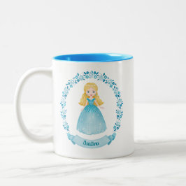 Taza Bicolor Princesa Azul Cuta Personalizada