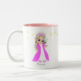 Taza Bicolor Princesa de hadas y estrellas de café de dos tones