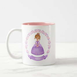 Taza Bicolor Princesa morada personalizada