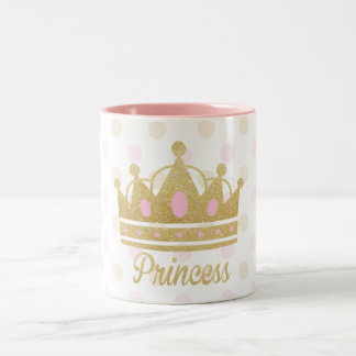 Taza Bicolor Princesa Mug, princesa Mug del purpurina