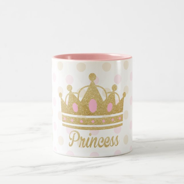 Taza Bicolor Princesa Mug, princesa Mug del purpurina (Centro)