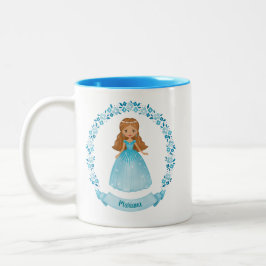 Taza Bicolor Princesa real azul cúpula personalizada