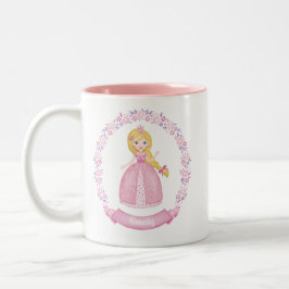 Taza Bicolor Princesa Rosa Cuta Personalizada