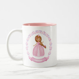 Taza Bicolor Princesa rosa linda personalizada