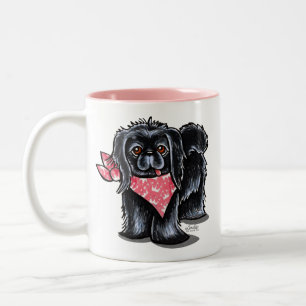 Taza Bicolor Princesa rosada negra de Pekingese