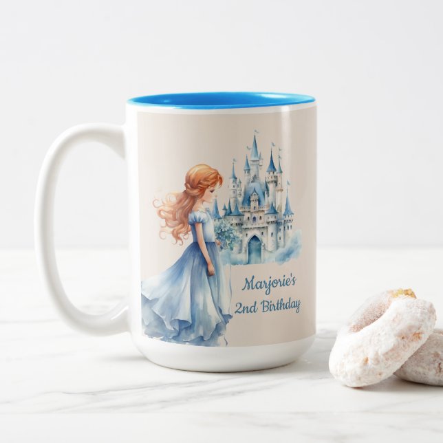 Taza Bicolor Princesa y Castillo (Con donut)