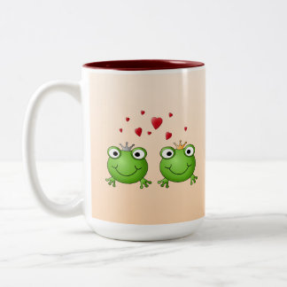 Taza Bicolor Príncipe de la rana y princesa de la rana, con los