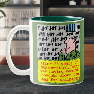 Taza Bicolor Prisionero en la cárcel no necesita papel tapiz