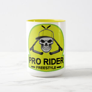 Taza Bicolor Pro Scooter Free Rider Tricks Coffee Mug de dos to