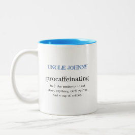 Taza Bicolor Procaffeinando azul personalizado