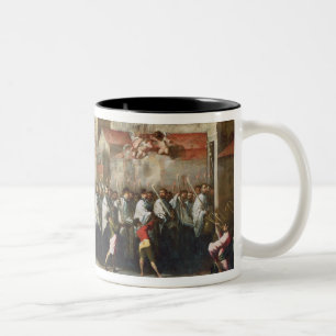 Taza Bicolor Procesión de las reliquias del Brescian santo Bish