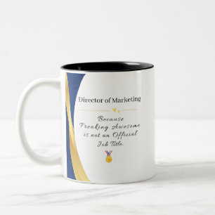 Taza Bicolor Profesión personalizada - Elegante oro y azul