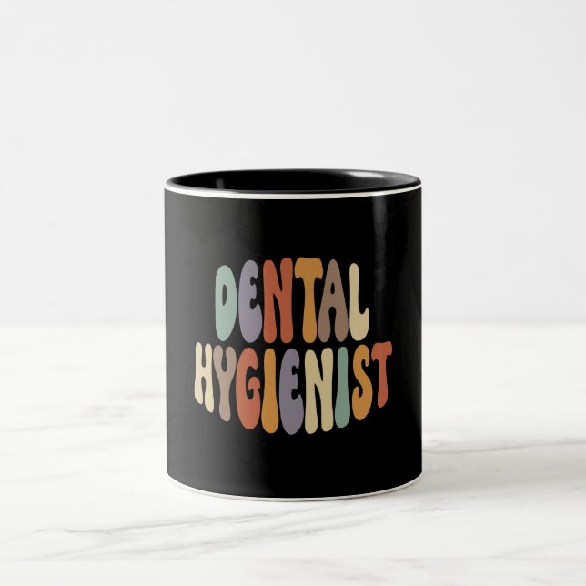 Taza Bicolor Profesión profesional de higienista dental (Centro)