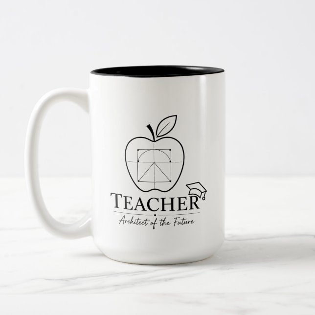 Taza Bicolor Profesor Arquitecto Manzana Plano (Izquierda)