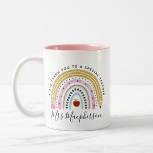 Taza Bicolor Profesor de acuarela moderno Arcoiris gracias rega
