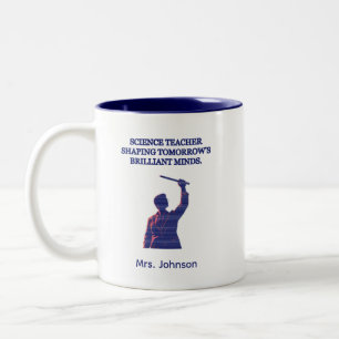 Taza Bicolor Profesor de Ciencias Formando Mentes Brillantes Ed