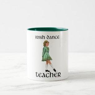 Taza Bicolor Profesor de danza irlandesa - Verde