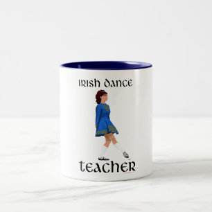 Taza Bicolor Profesor de Danza Irlandesa - Zapato Blando Azul