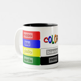 Taza Bicolor profesor italiano de colores de vocabulario