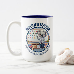 Taza Bicolor Profesor Koalificado Cute Koala regalo de educador